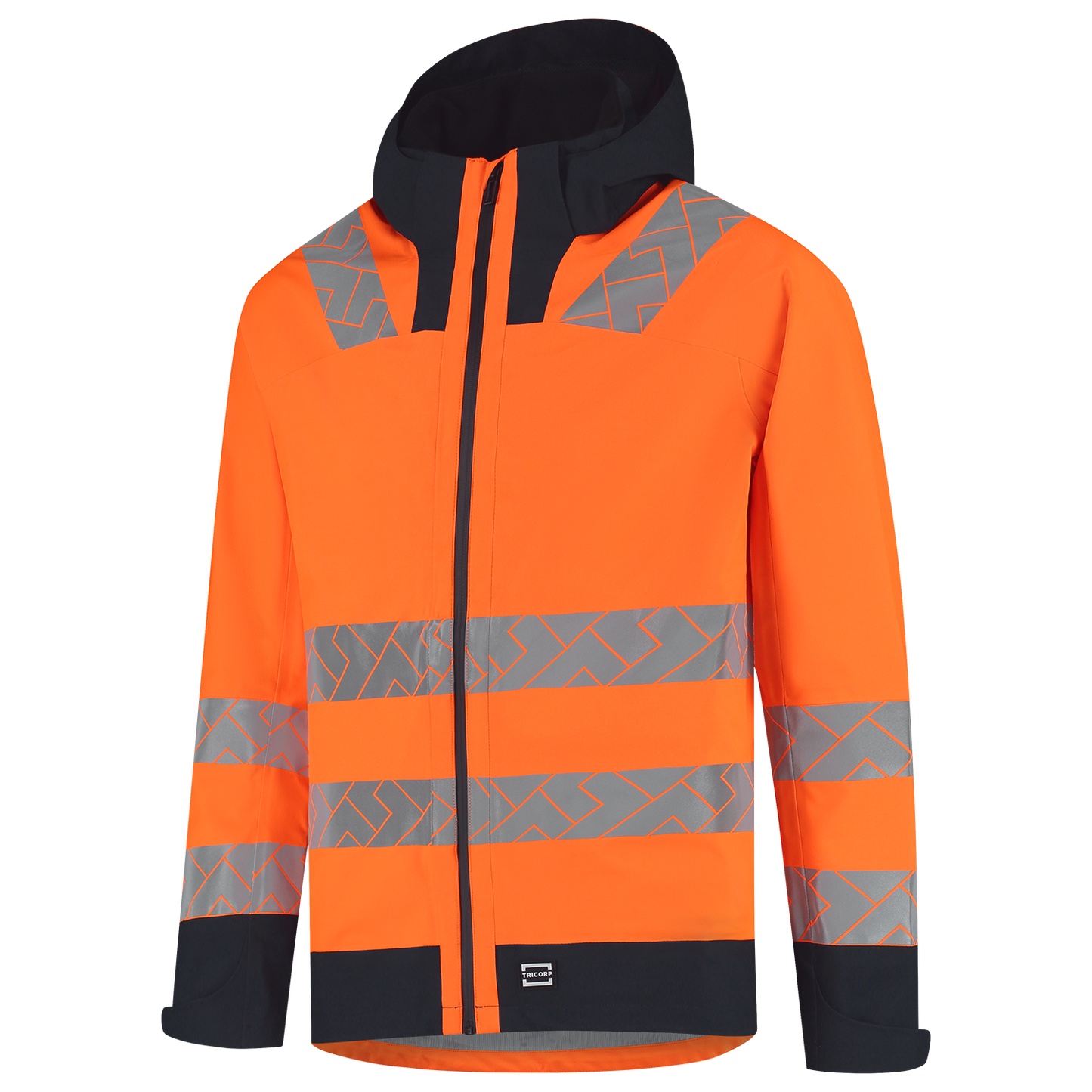 Tricorp Workwear High Vis Redefined Regenjas 406108 Techshell HiVis fluo oranje-inktblauw(fluororangeink)