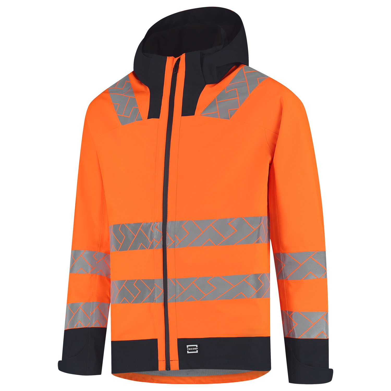 Tricorp Workwear High Vis Redefined Regenjas 406108 Techshell HiVis fluo oranje-inktblauw(fluororangeink)