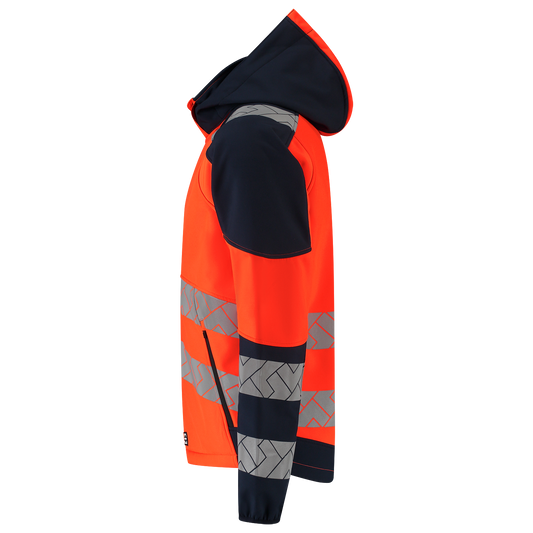 Tricorp Workwear High Vis Redefined Jassen 406109 Softshell Capuchon HiVis fluo oranje-inktblauw(fluororangeink)