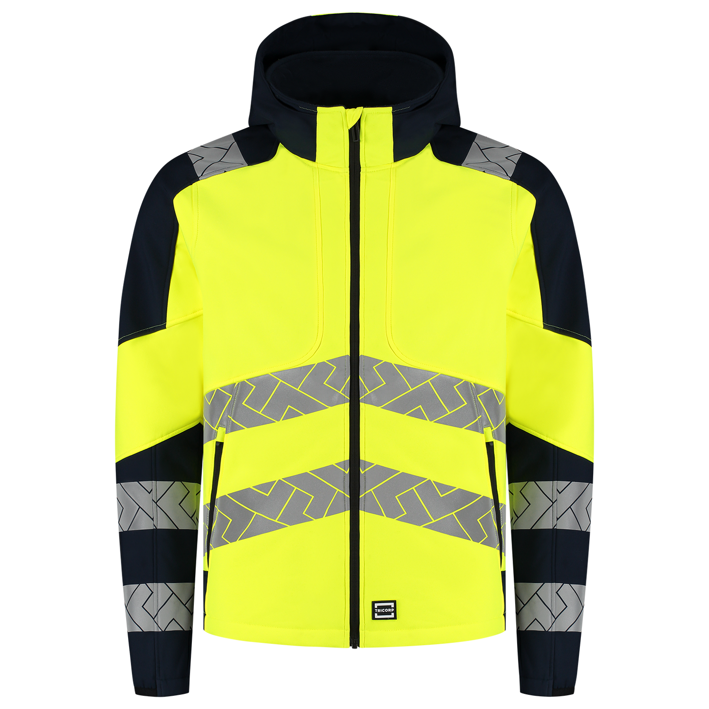 Tricorp Workwear High Vis Redefined Jassen 406109 Softshell Capuchon HiVis fluo geel-inktblauw(fluoryellowink)
