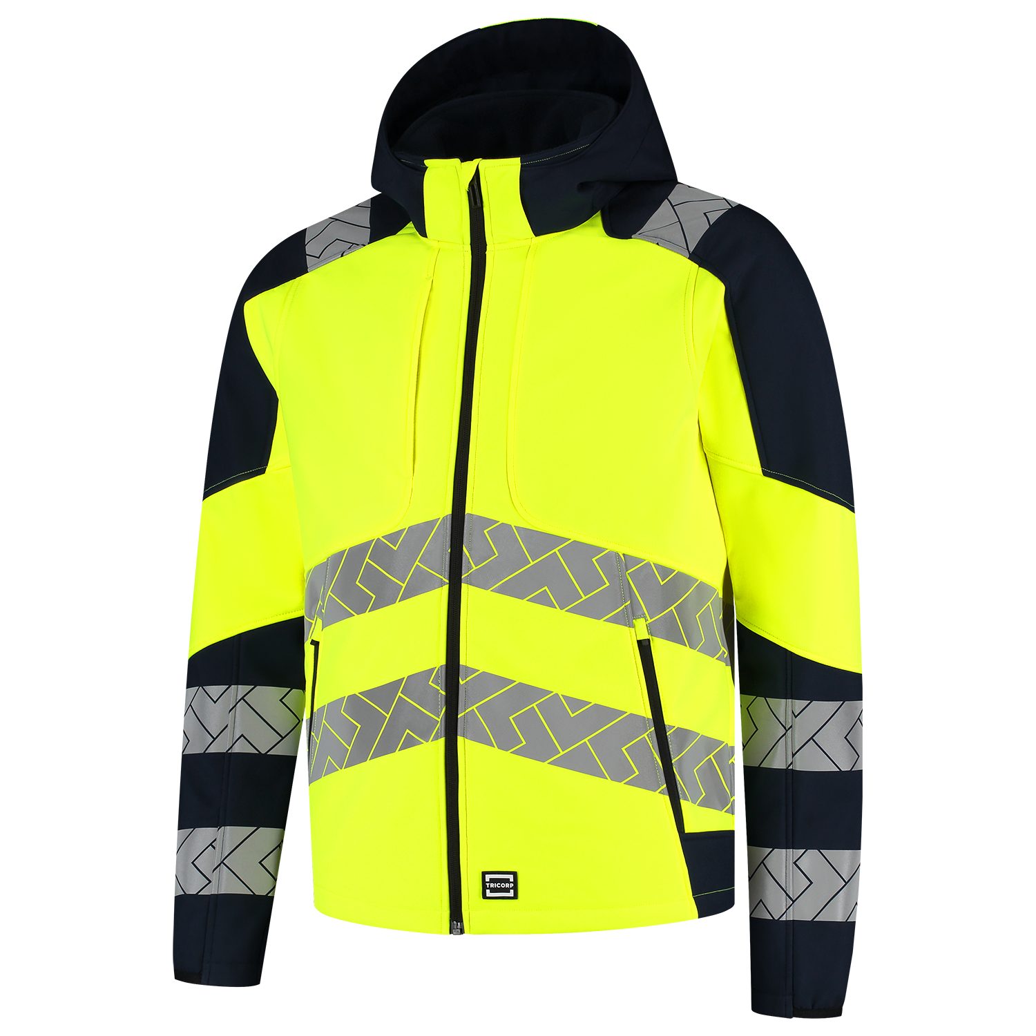 Tricorp Workwear High Vis Redefined Jassen 406109 Softshell Capuchon HiVis fluo geel-inktblauw(fluoryellowink)
