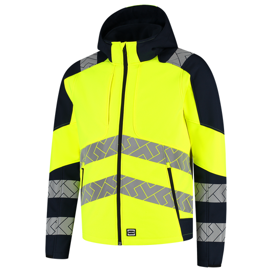 Tricorp Workwear High Vis Redefined Jassen 406109 Softshell Capuchon HiVis fluo geel-inktblauw(fluoryellowink)