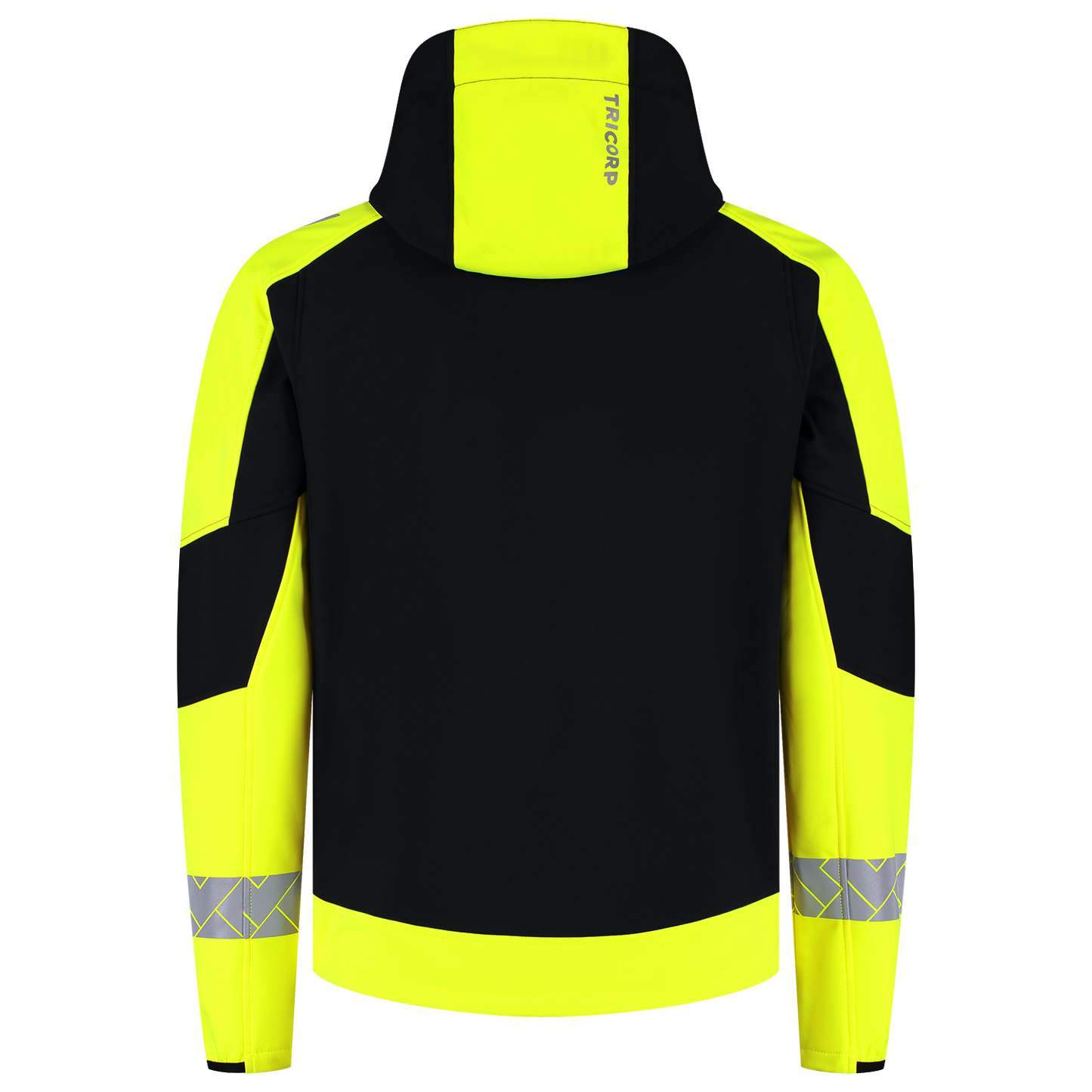 Tricorp Workwear Reflective Redefined Jassen 406111 Softshell Capuchon HiVis zwart-fluo geel(blackfluoryellow)