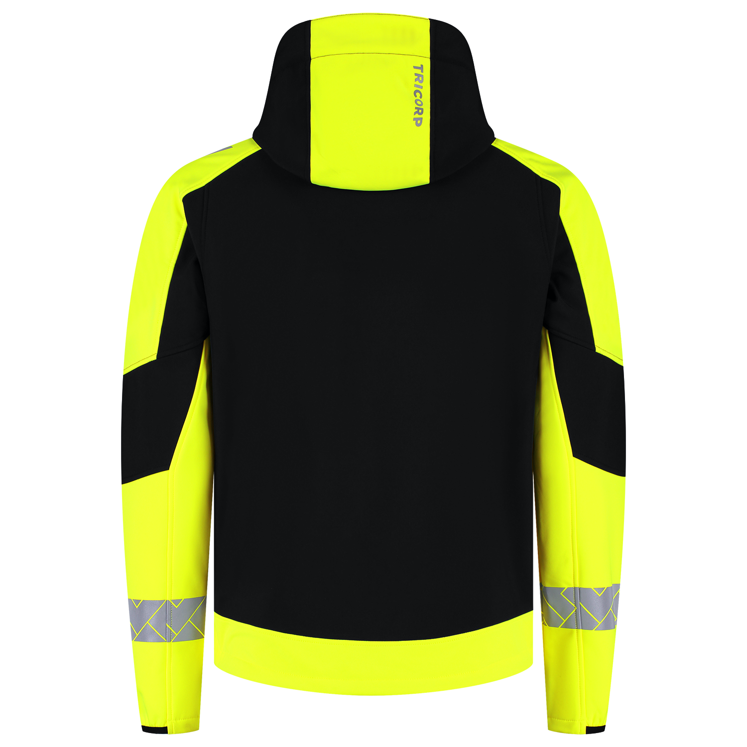 Tricorp Workwear Reflective Redefined Jassen 406111 Softshell Capuchon HiVis zwart-fluo geel(blackfluoryellow)