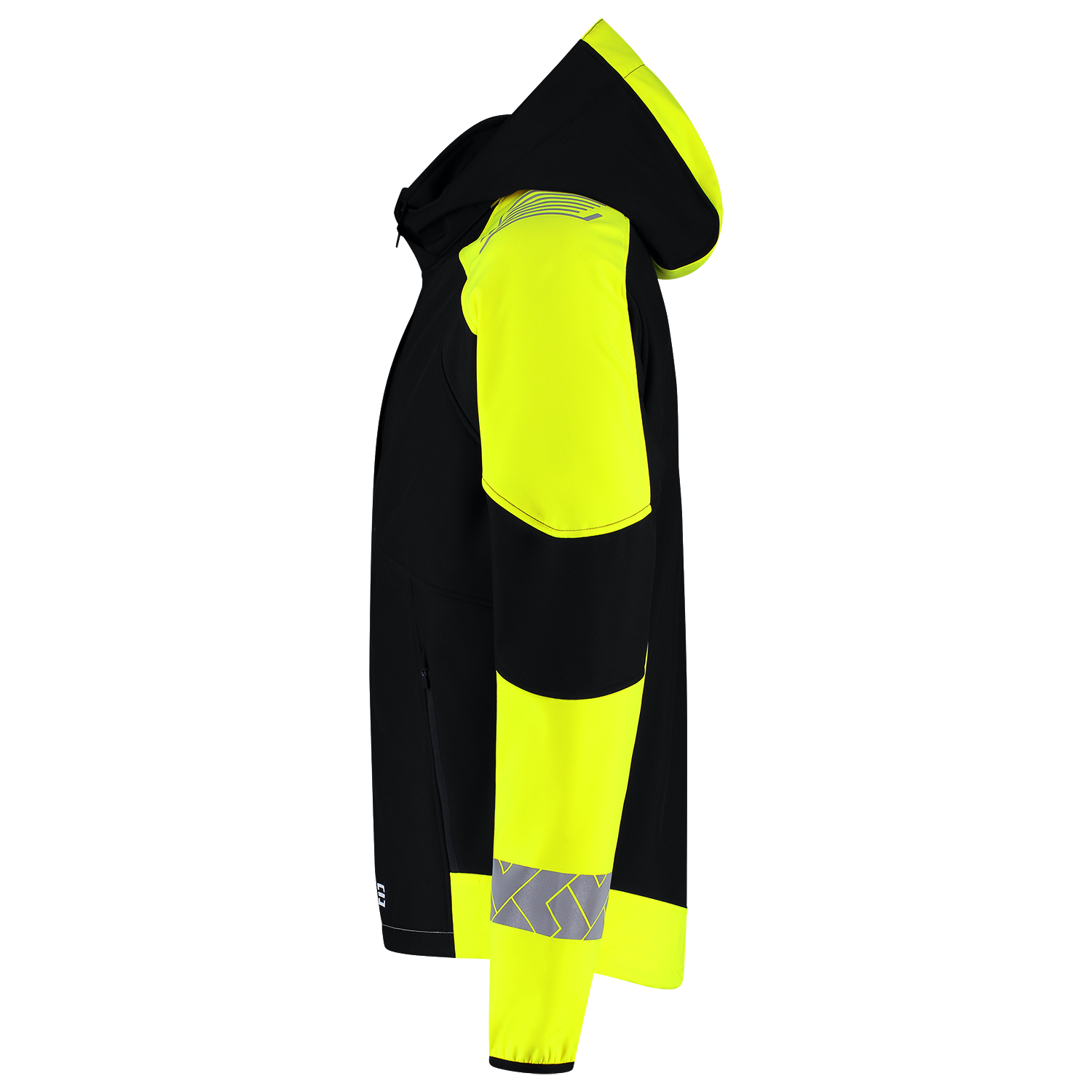 Tricorp Workwear Reflective Redefined Jassen 406111 Softshell Capuchon HiVis zwart-fluo geel(blackfluoryellow)