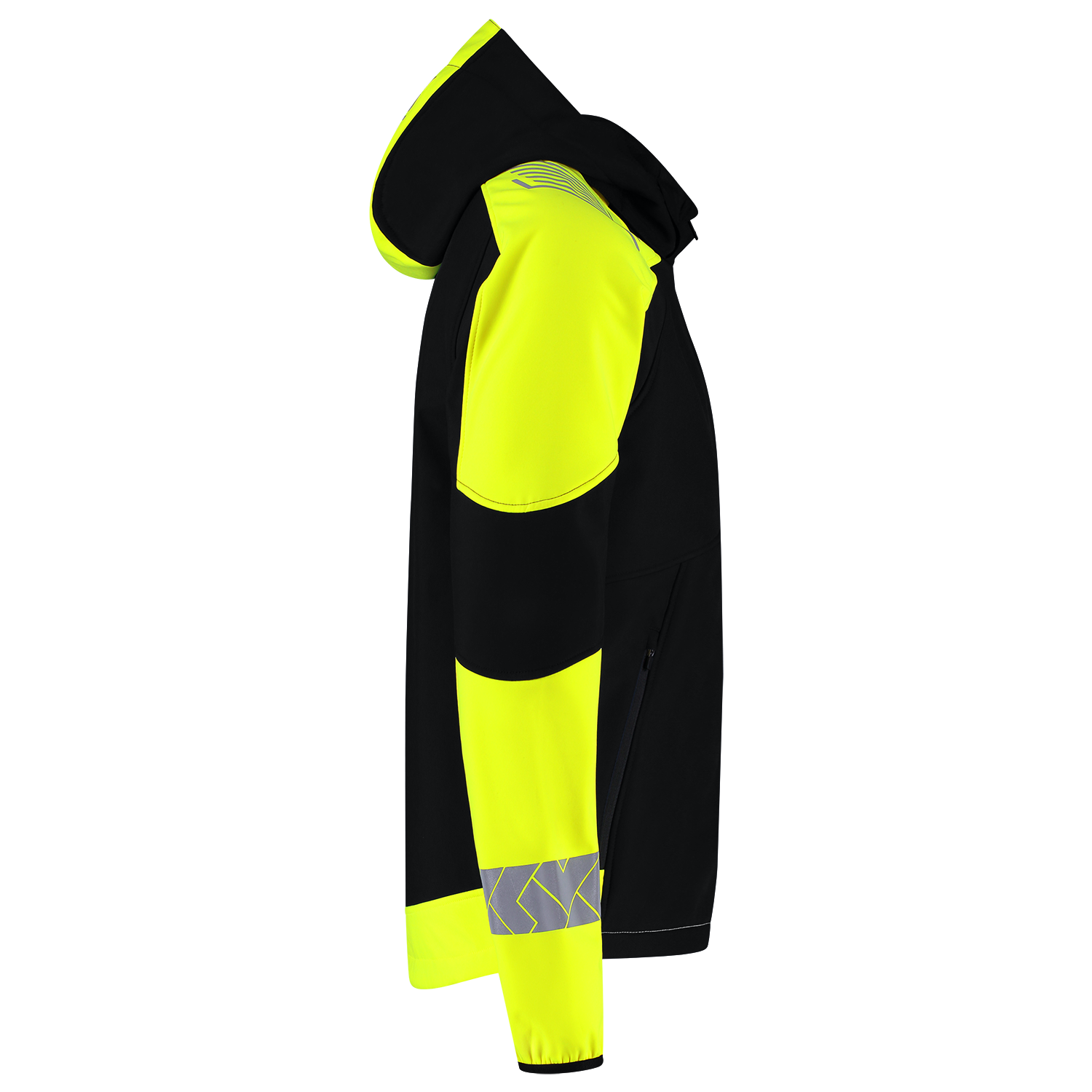 Tricorp Workwear Reflective Redefined Jassen 406111 Softshell Capuchon HiVis zwart-fluo geel(blackfluoryellow)