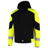 Tricorp Workwear Reflective Redefined Jassen 406111 Softshell Capuchon HiVis zwart-fluo geel(blackfluoryellow)