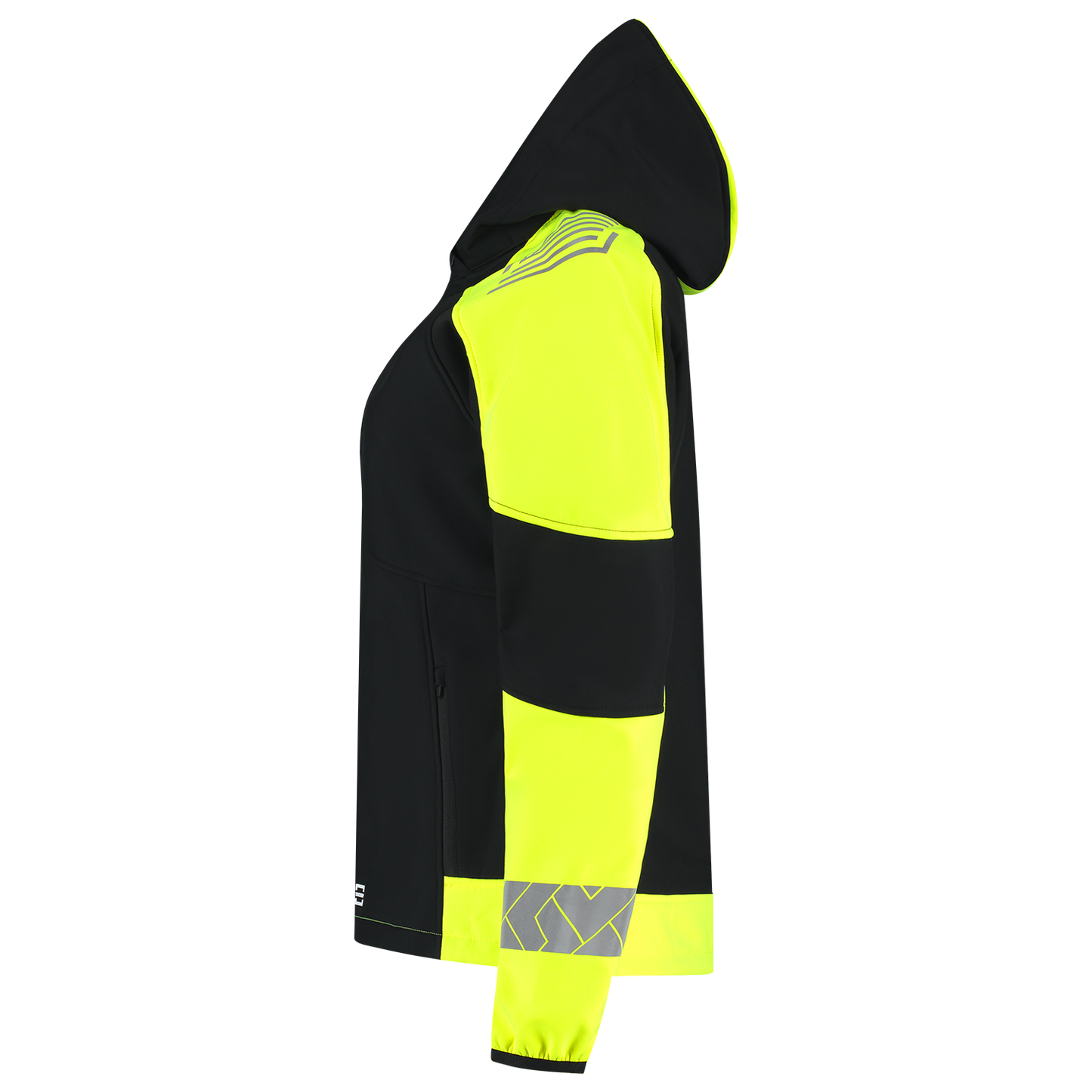 Tricorp Workwear Reflective Redefined Jassen 406115 Softshell Capuchon Dames HiVis zwart-fluo geel(blackfluoryellow)