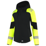 Tricorp Workwear Reflective Redefined Jassen 406115 Softshell Capuchon Dames HiVis zwart-fluo geel(blackfluoryellow)