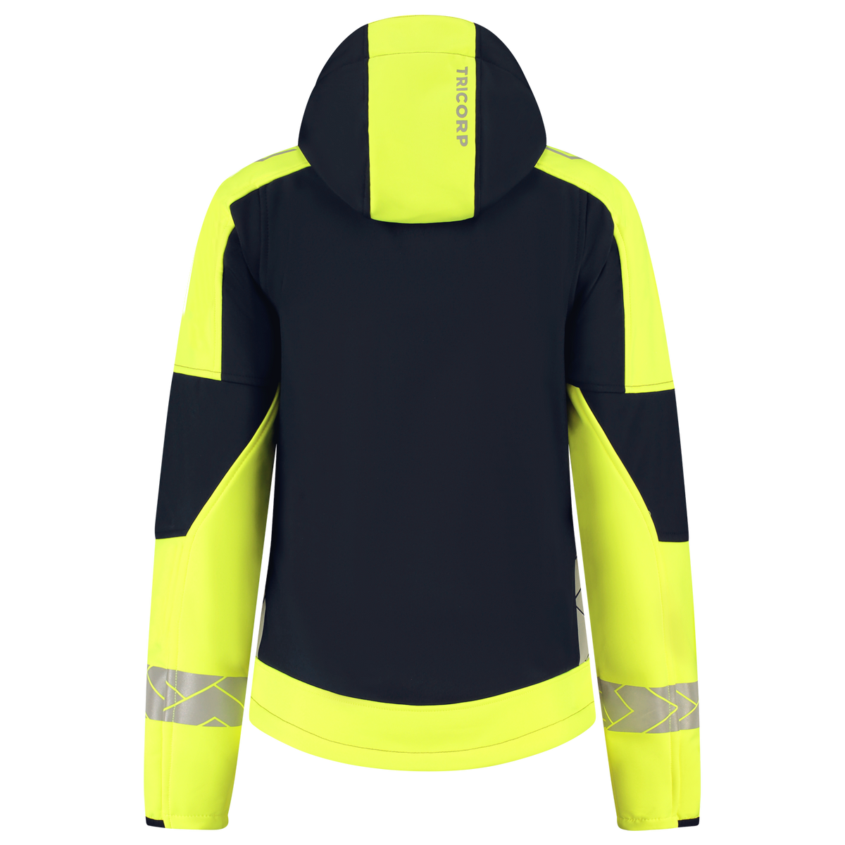Tricorp Workwear Reflective Redefined Jassen 406115 Softshell Capuchon Dames HiVis inktblauw-fluo geel(inkfluoryellow)