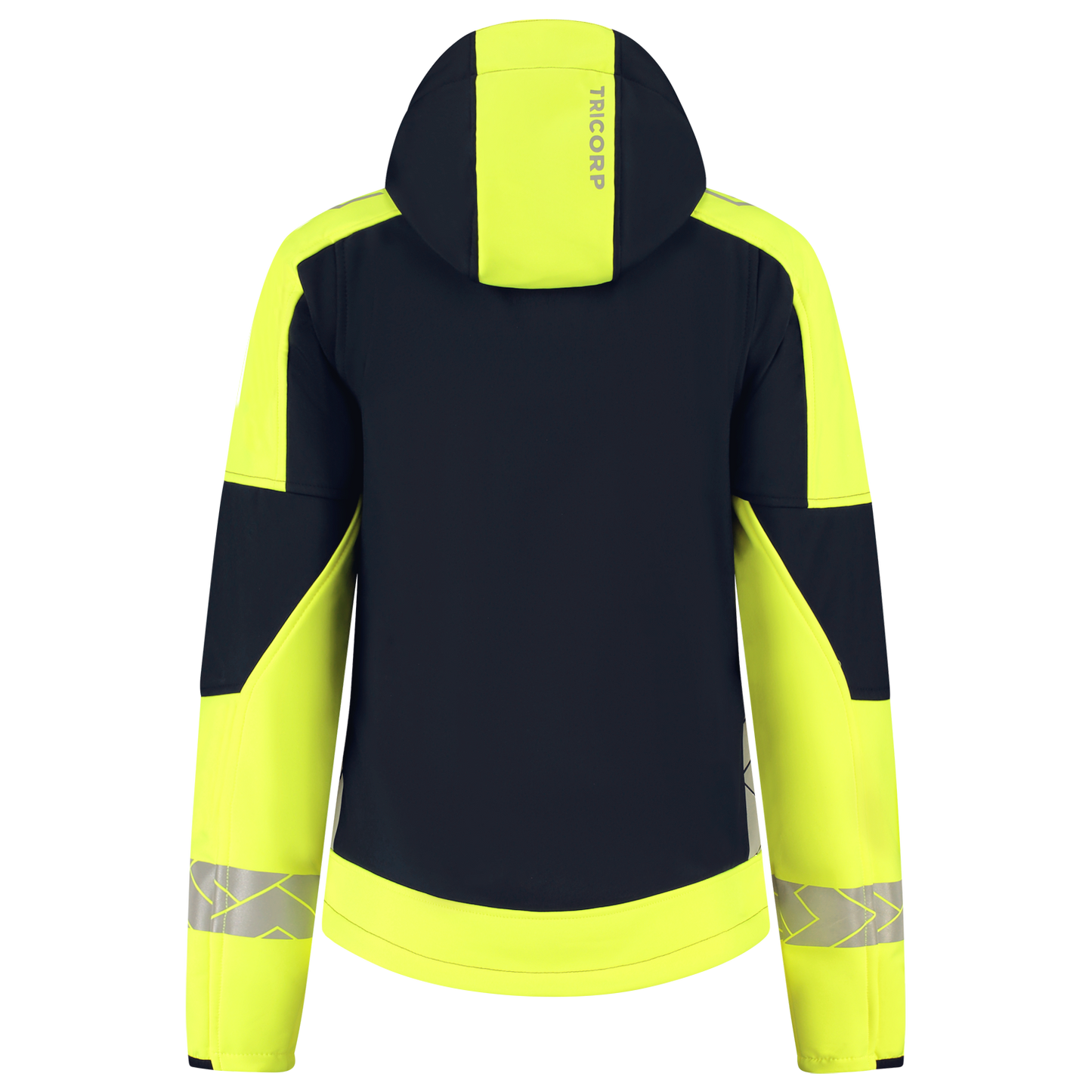 Tricorp Workwear Reflective Redefined Jassen 406115 Softshell Capuchon Dames HiVis inktblauw-fluo geel(inkfluoryellow)
