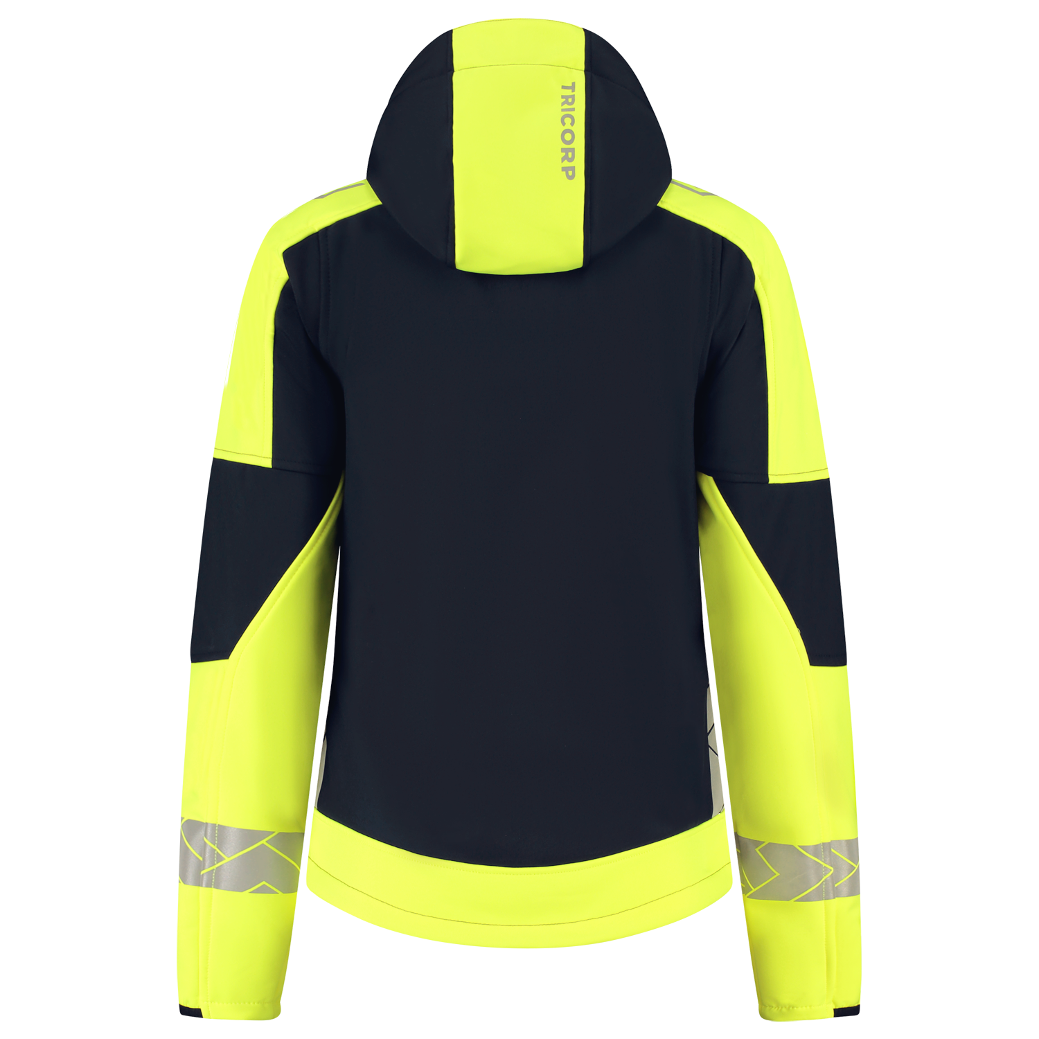 Tricorp Workwear Reflective Redefined Jassen 406115 Softshell Capuchon Dames HiVis inktblauw-fluo geel(inkfluoryellow)