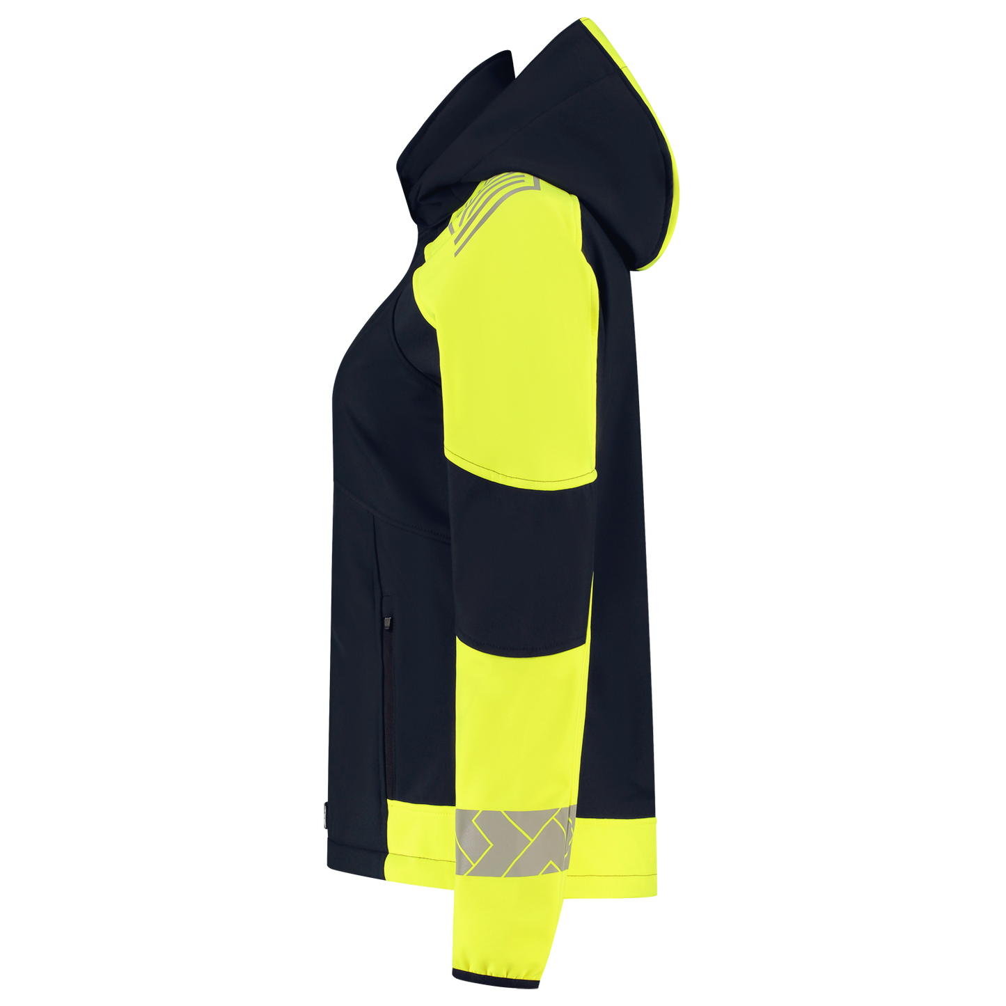 Tricorp Workwear Reflective Redefined Jassen 406115 Softshell Capuchon Dames HiVis inktblauw-fluo geel(inkfluoryellow)