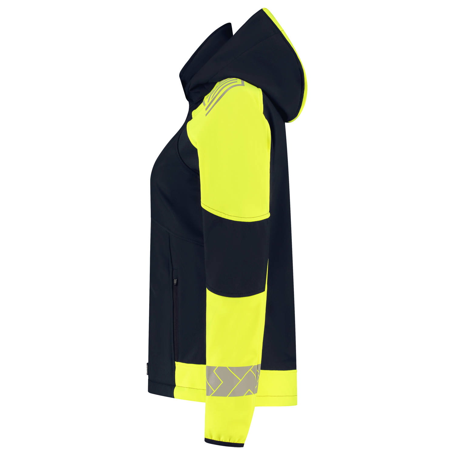 Tricorp Workwear Reflective Redefined Jassen 406115 Softshell Capuchon Dames HiVis inktblauw-fluo geel(inkfluoryellow)