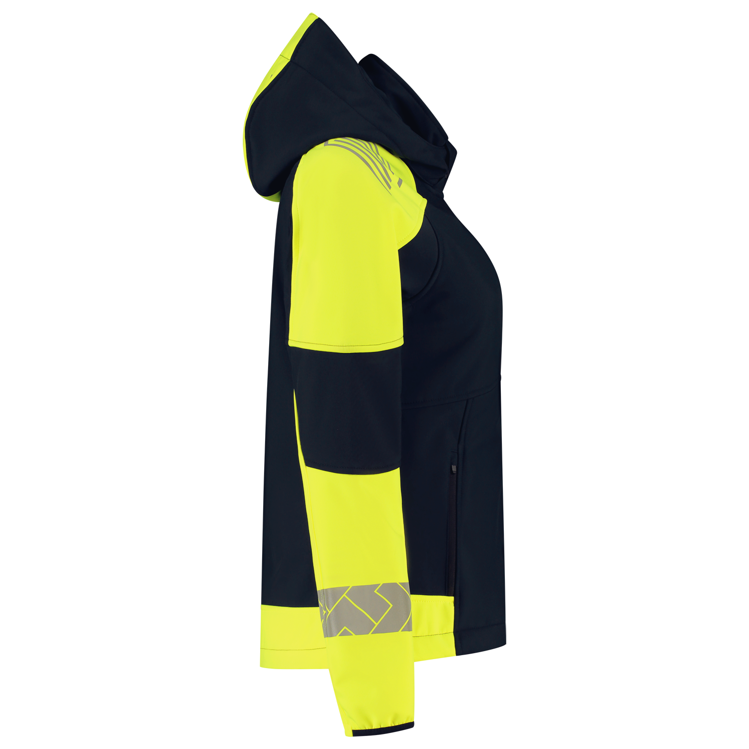 Tricorp Workwear Reflective Redefined Jassen 406115 Softshell Capuchon Dames HiVis inktblauw-fluo geel(inkfluoryellow)