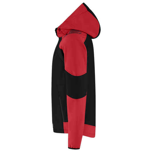 Tricorp Workwear Bicolor Redefined Jassen 406118 Softshell Capuchon zwart-fel rood(blackbrightred)
