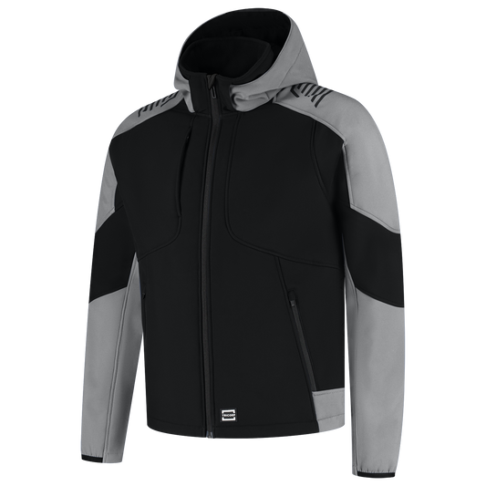 Tricorp Workwear Bicolor Redefined Jassen 406118 Softshell Capuchon zwart-grijs(blackgrey)