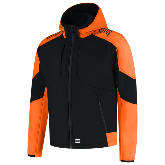 Tricorp Workwear Bicolor Redefined Jassen 406118 Softshell Capuchon zwart-oranje(blackorange)