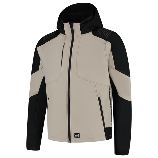 Tricorp Workwear Bicolor Redefined Jassen 406118 Softshell Capuchon zand-zwart(sandblack)