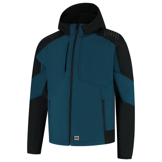 Tricorp Workwear Bicolor Redefined Jassen 406118 Softshell Capuchon teal-zwart(tealblack)