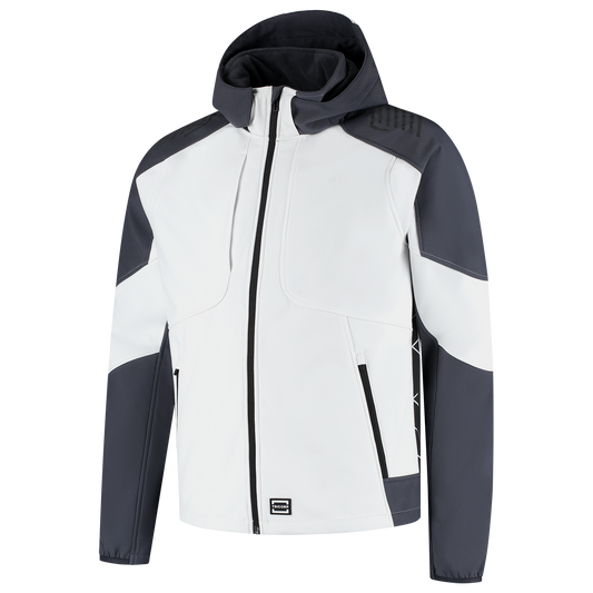 Tricorp Workwear Bicolor Redefined Jassen 406118 Softshell Capuchon zwart-antracietgrijs(whiteanthracite)