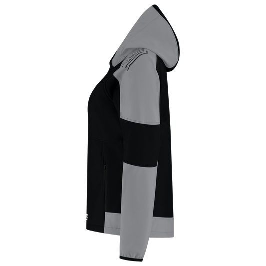 Tricorp Workwear Bicolor Redefined Jassen 406119 Softshell Capuchon Dames zwart-grijs(blackgrey)