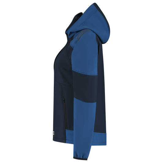 Tricorp Workwear Bicolor Redefined Jassen 406119 Softshell Capuchon Dames inktblauw-koningsblauw(inkroyalblue)