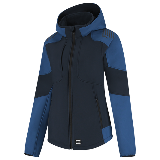 Tricorp Workwear Bicolor Redefined Jassen 406119 Softshell Capuchon Dames inktblauw-koningsblauw(inkroyalblue)