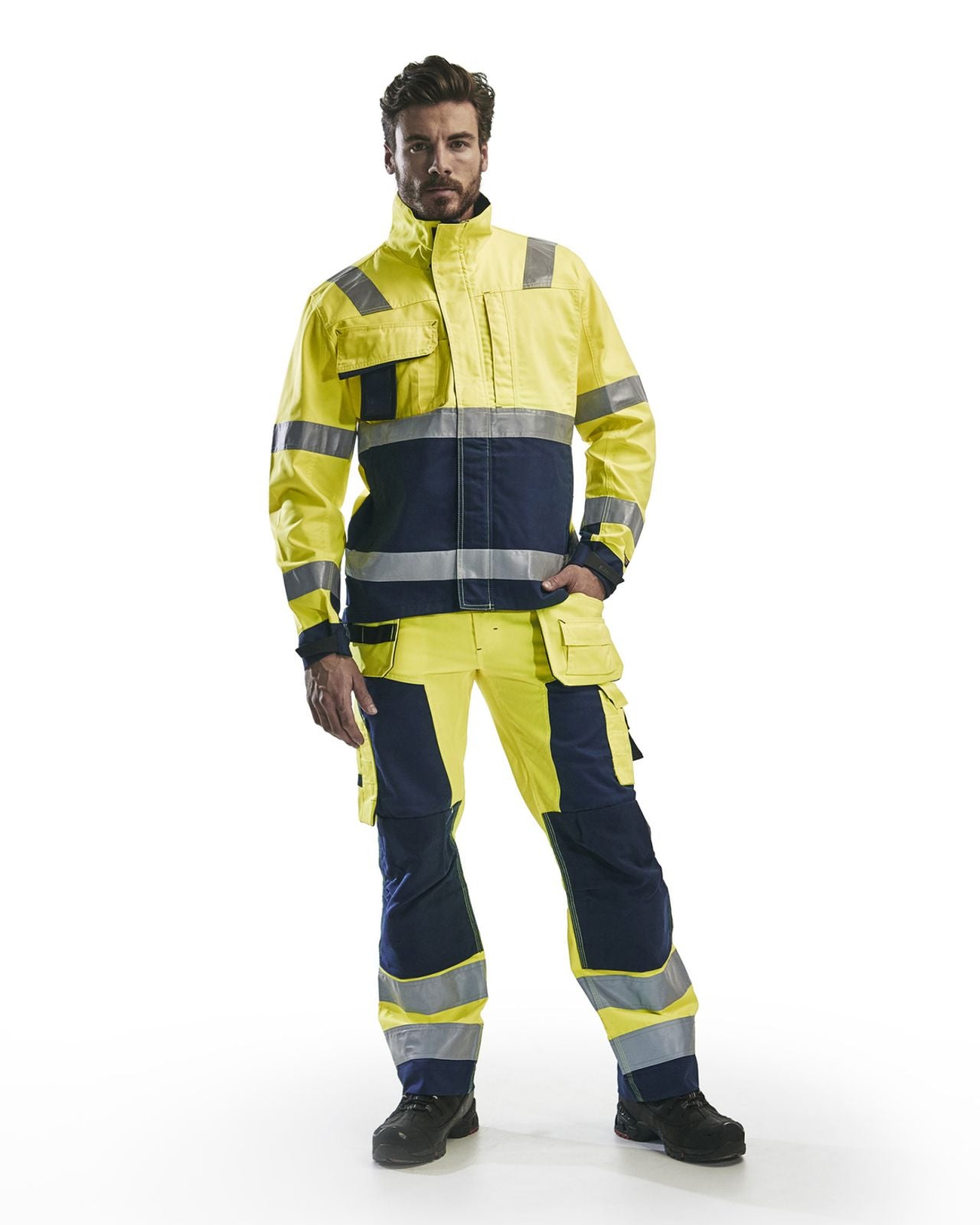 Blaklader Jassen 40641811 HiVis fluo geel-marineblauw(3389)
