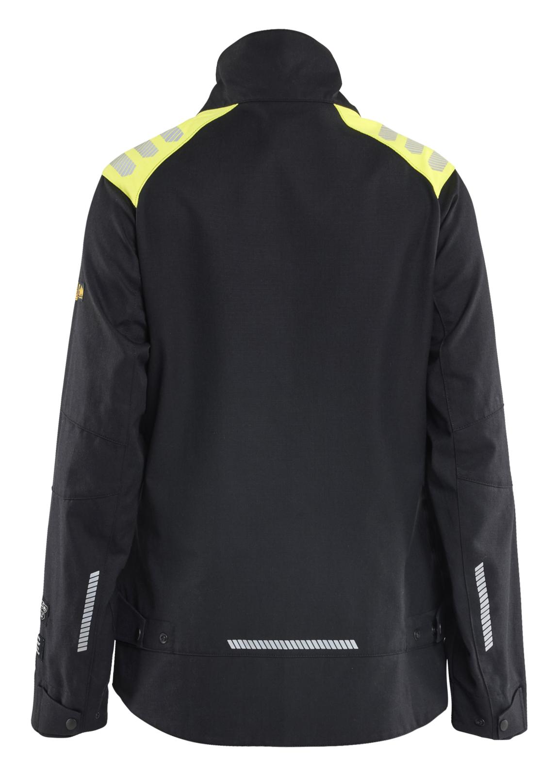 Blaklader Vlamvertragend Multinorm Jack 40701512 Multinorm damesjack inherent vlamwerend antistatisch dames zwart-fluo geel(9933)