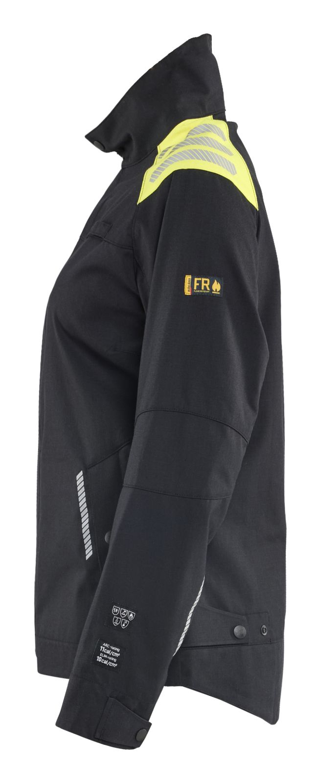 Blaklader Vlamvertragend Multinorm Jack 40701512 Multinorm damesjack inherent vlamwerend antistatisch dames zwart-fluo geel(9933)