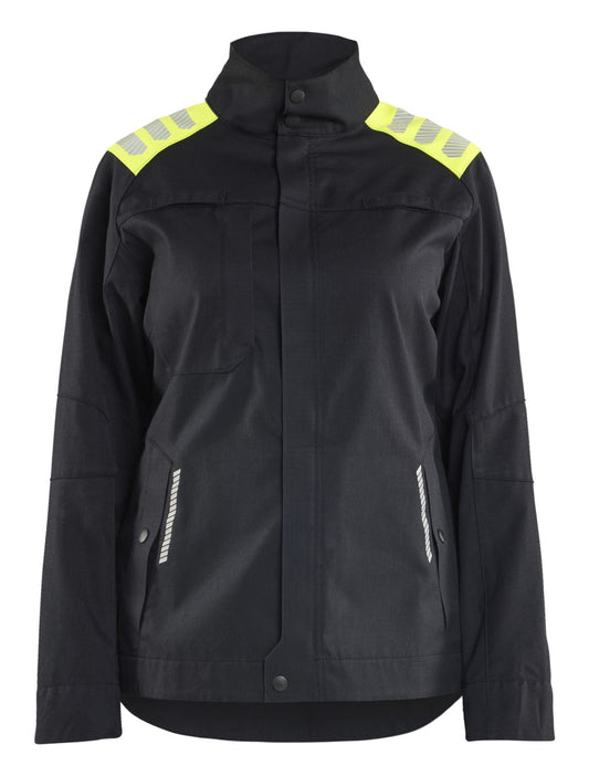Blaklader Vlamvertragend Multinorm Jack 40701512 Multinorm damesjack inherent vlamwerend antistatisch dames zwart-fluo geel(9933)