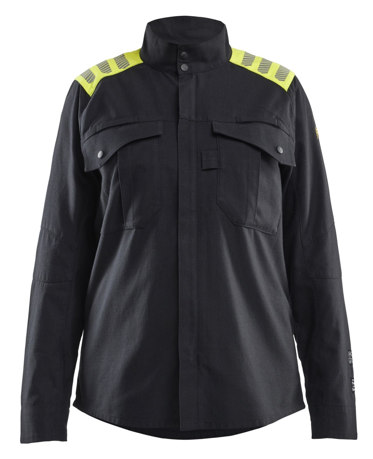 Blaklader Vlamvertragend Multinorm Dames Overhemd 40721512 dames inherent vlamwerend antistatisch reflectie HiVis zwart-fluo geel(9933)