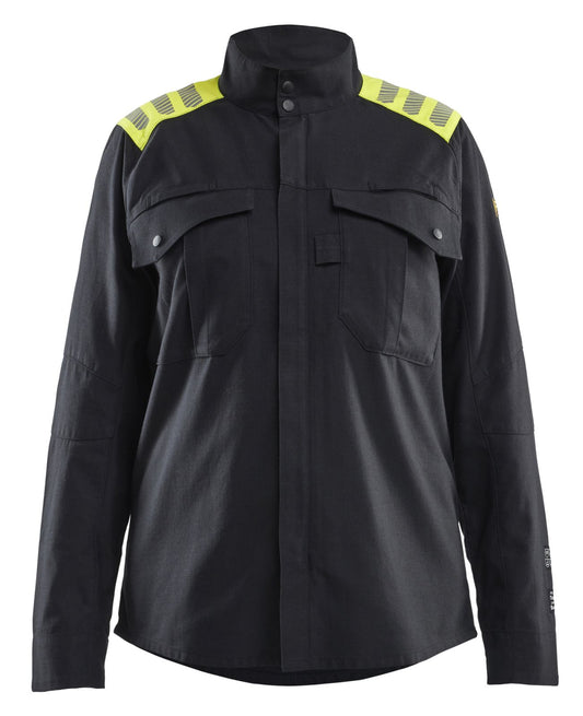 Blaklader Vlamvertragend Multinorm Dames Overhemd 40721512 dames inherent vlamwerend antistatisch reflectie HiVis zwart-fluo geel(9933)