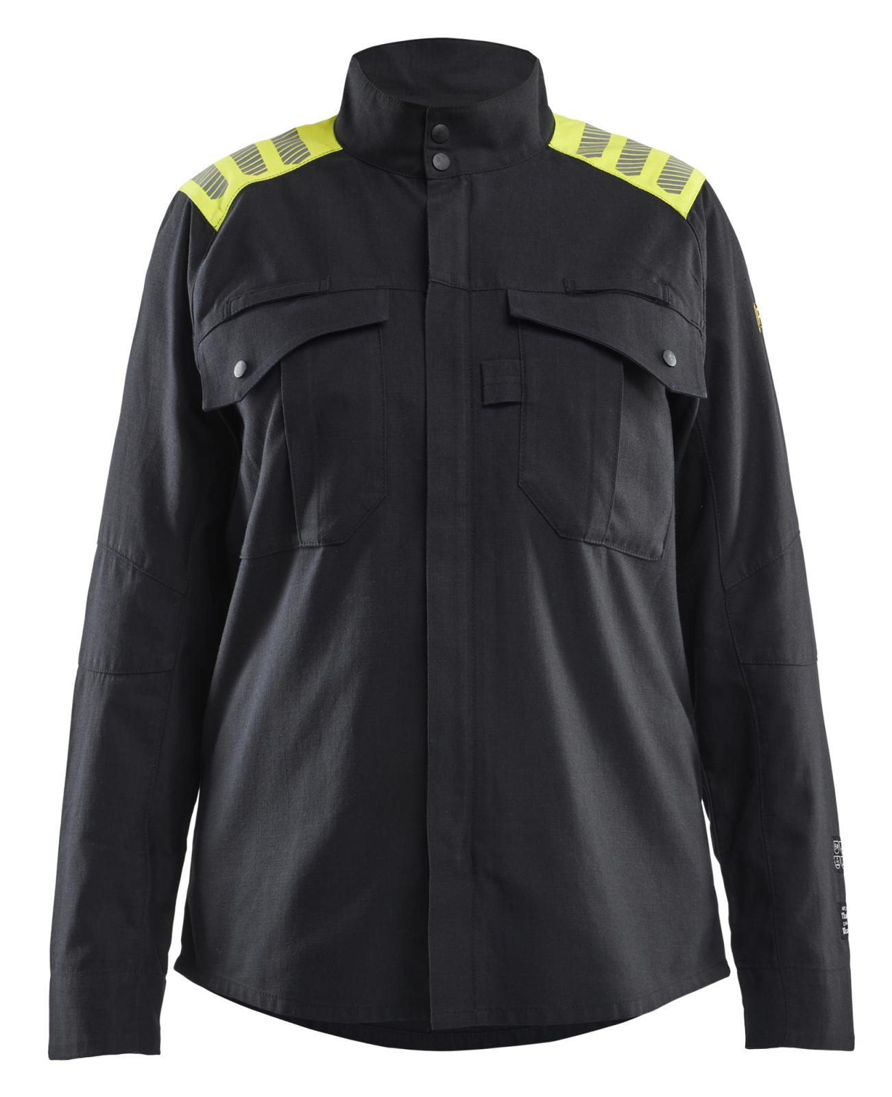 Blaklader Vlamvertragend Multinorm Dames Overhemd 40721512 dames inherent vlamwerend antistatisch reflectie HiVis zwart-fluo geel(9933)