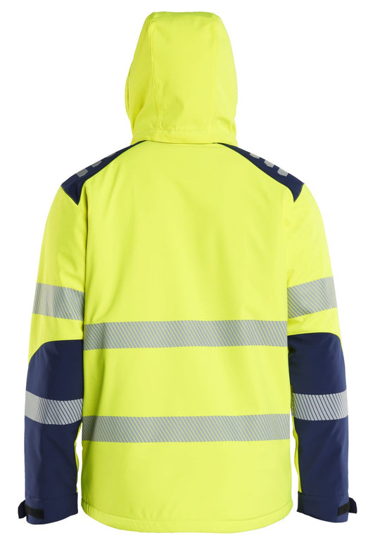 Blaklader High vis Softshell Winterjas 44002513 lichtgewicht softshell HiVis fluo geel-marineblauw(3389)