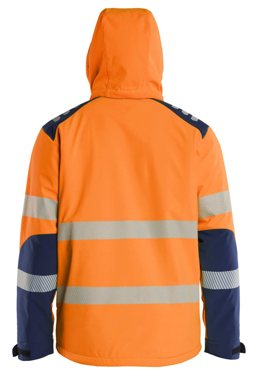 Blaklader High Vis Winterjas 44002513 lichtgewicht softshell HiVis fluo oranje-marineblauw(5389)