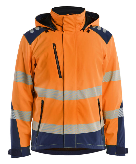 Blaklader High Vis Winterjas 44002513 lichtgewicht softshell HiVis fluo oranje-marineblauw(5389)