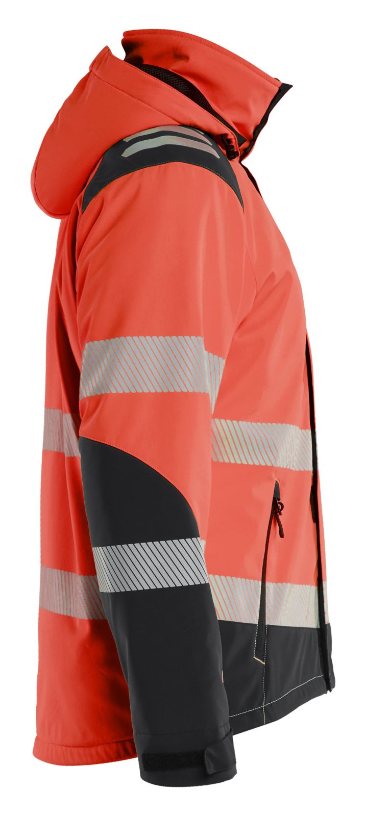 Blaklader High vis Softshell Winterjas 44002513 lichtgewicht softshell HiVis fluo rood-zwart(5599)