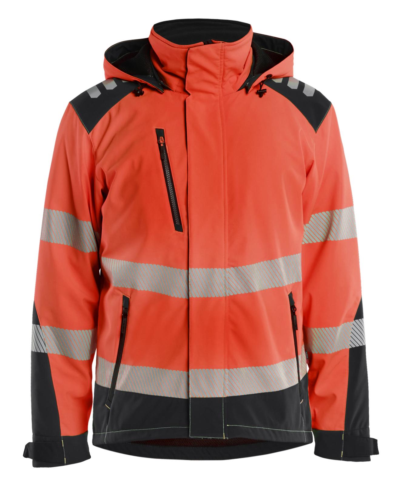 Blaklader High Vis Winterjas 44002513 lichtgewicht softshell HiVis fluo rood-zwart(5599)