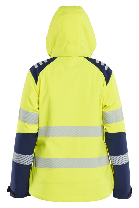 Blaklader High vis Softshell Dames jassen 44012513 lichtgewicht softshell HiVis fluo geel-marineblauw(3389)