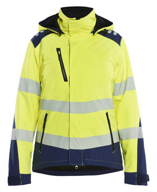 Blaklader High Vis Dames jassen 44012513 lichtgewicht softshell HiVis fluo geel-marineblauw(3389)