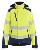 Blaklader High vis Softshell Dames jassen 44012513 lichtgewicht softshell HiVis fluo geel-marineblauw(3389)