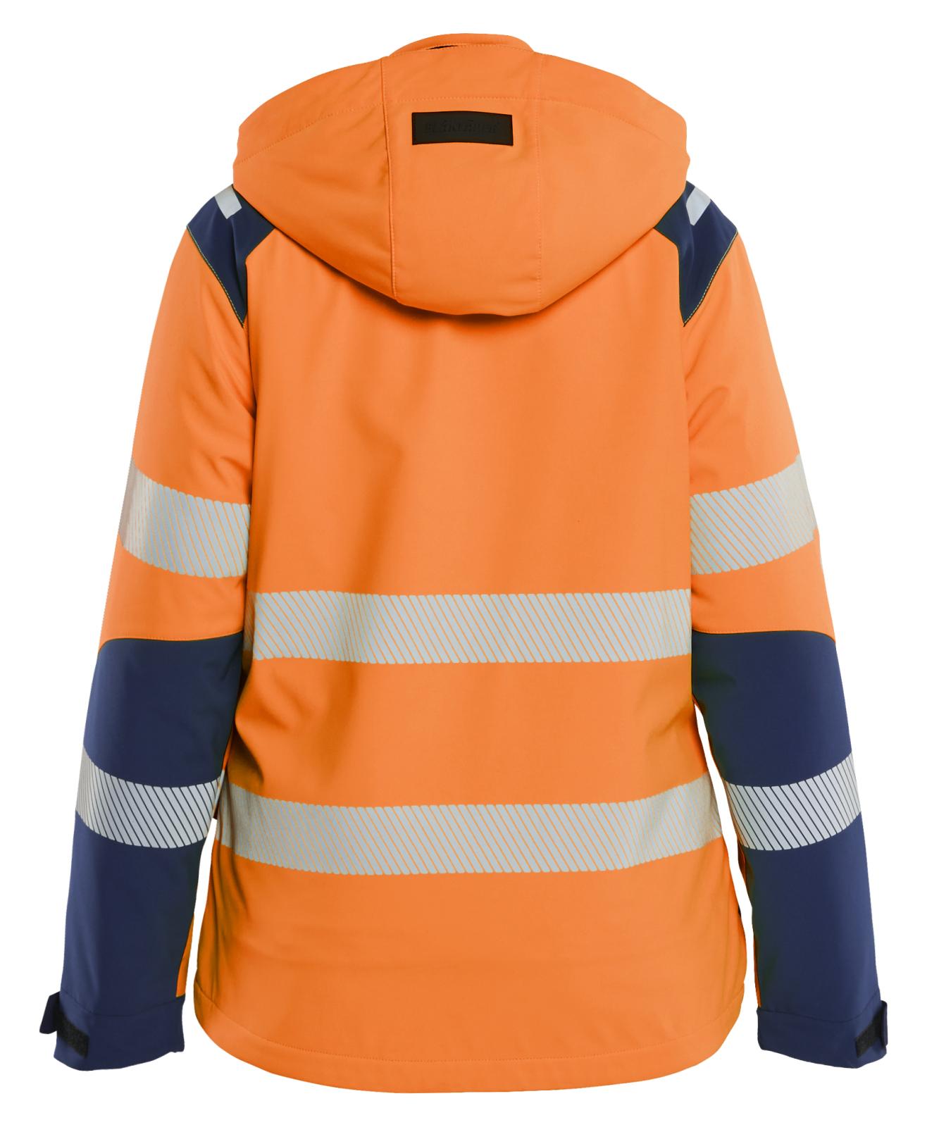 Blaklader High Vis Dames jassen 44012513 lichtgewicht softshell HiVis fluo oranje-marineblauw(5389)