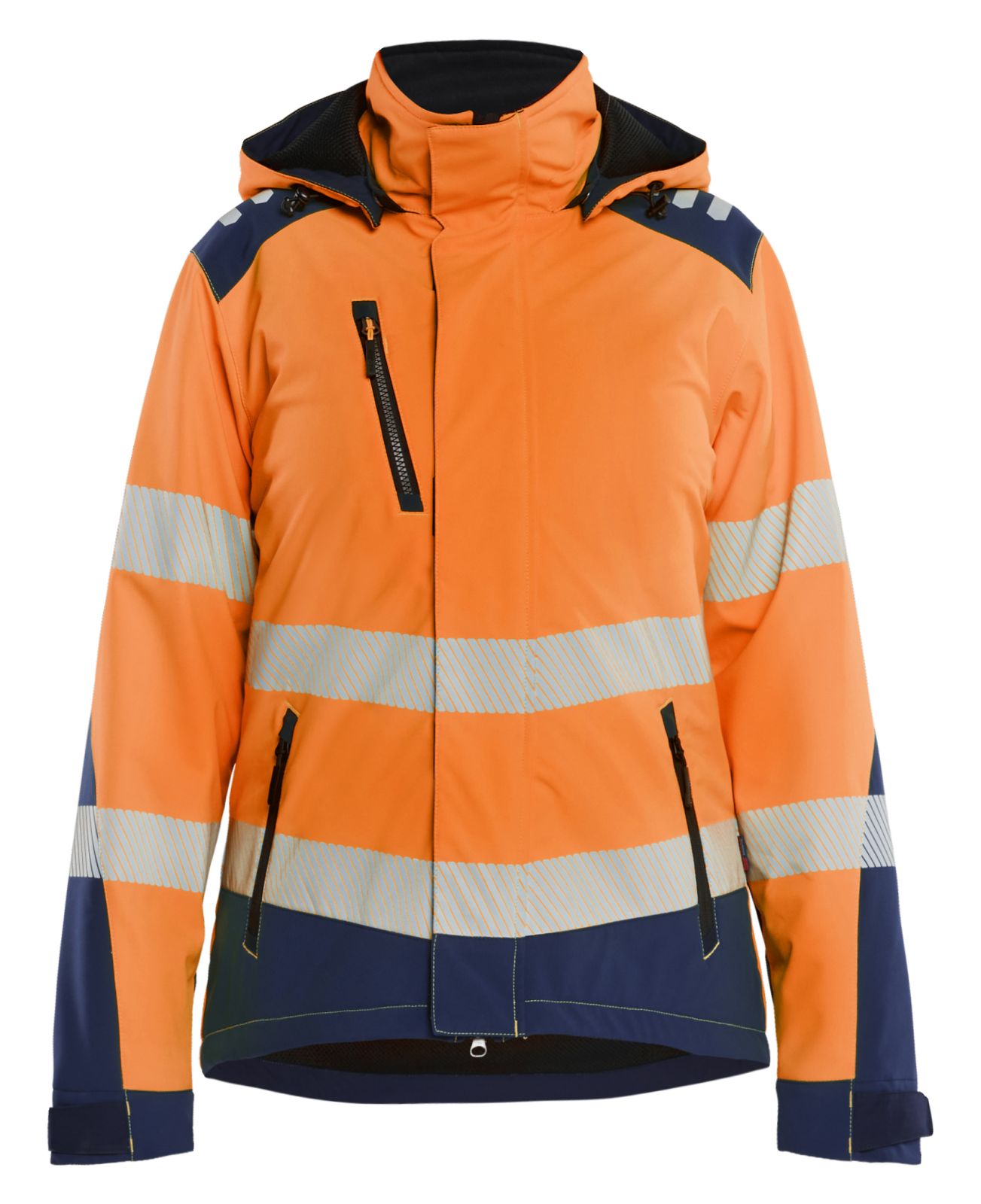 Blaklader High vis Dames jassen 44012513 lichtgewicht softshell HiVis fluo oranje-marineblauw(5389)
