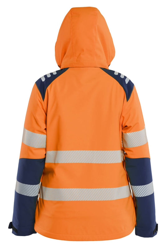 Blaklader High vis Softshell Dames jassen 44012513 lichtgewicht softshell HiVis fluo oranje-marineblauw(5389)