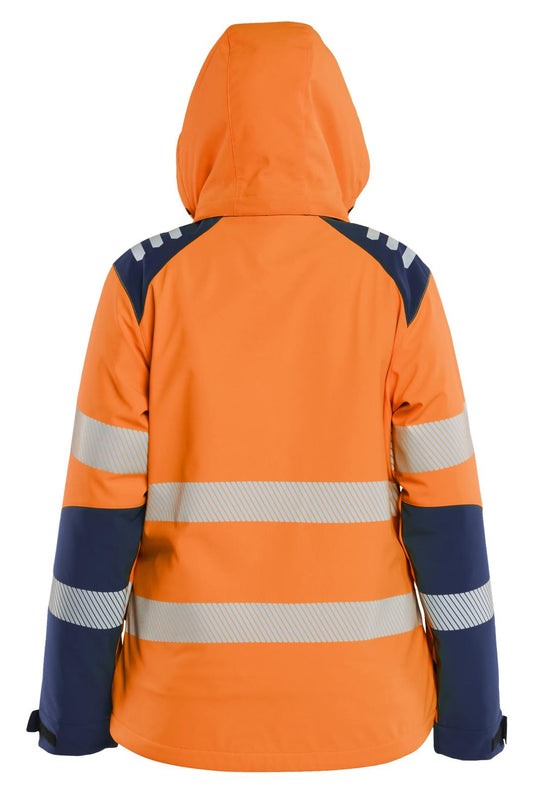 Blaklader High Vis Dames jassen 44012513 lichtgewicht softshell HiVis fluo oranje-marineblauw(5389)