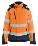 Blaklader High vis Softshell Dames jassen 44012513 lichtgewicht softshell HiVis fluo oranje-marineblauw(5389)