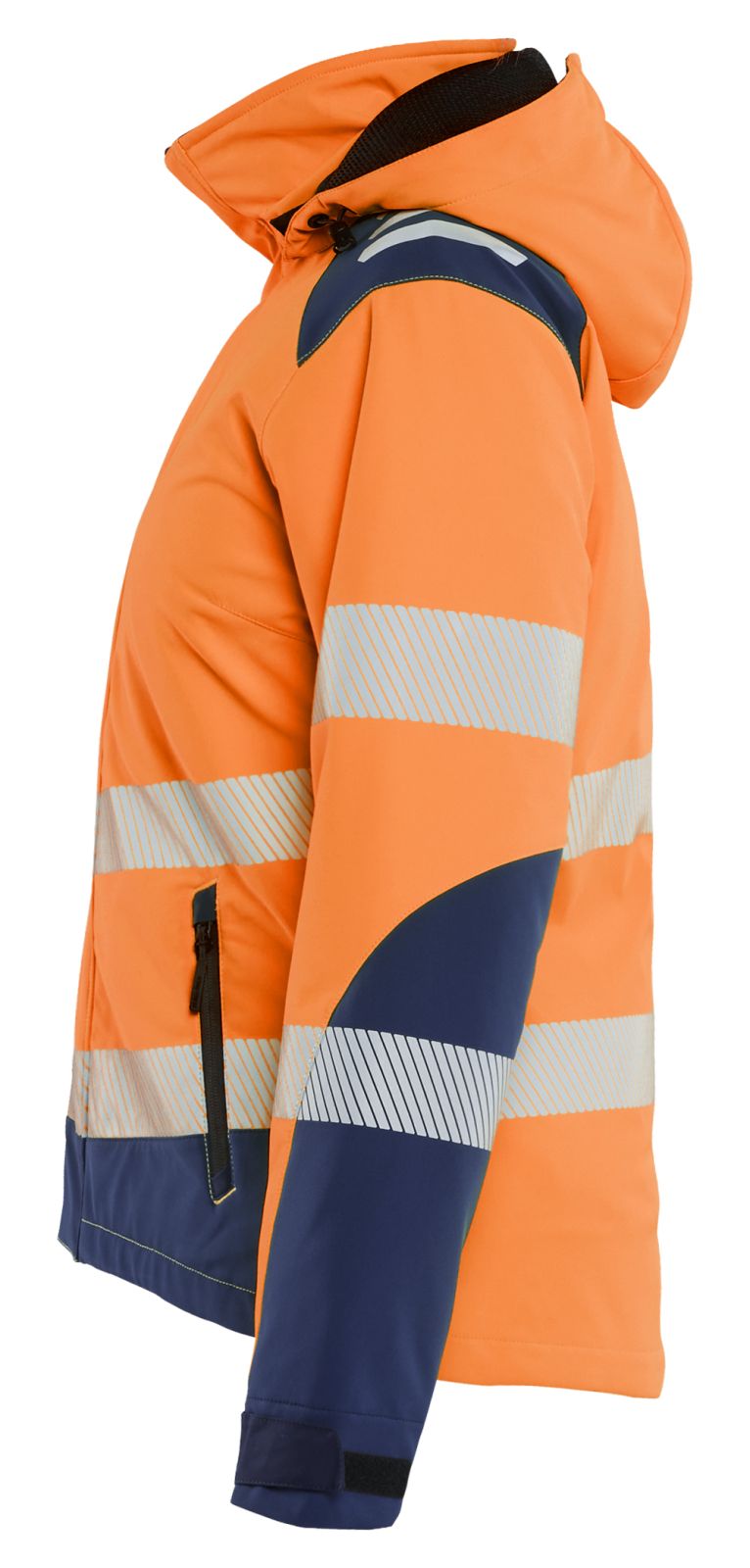 Blaklader High vis Softshell Dames jassen 44012513 lichtgewicht softshell HiVis fluo oranje-marineblauw(5389)