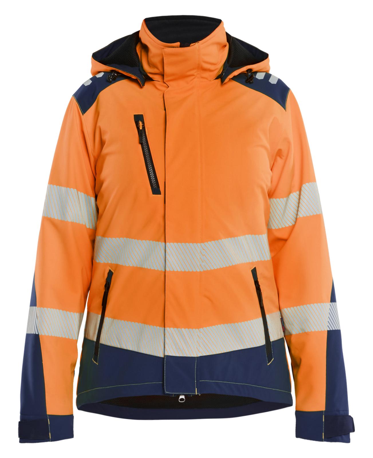 Blaklader High Vis Dames jassen 44012513 lichtgewicht softshell HiVis fluo oranje-marineblauw(5389)